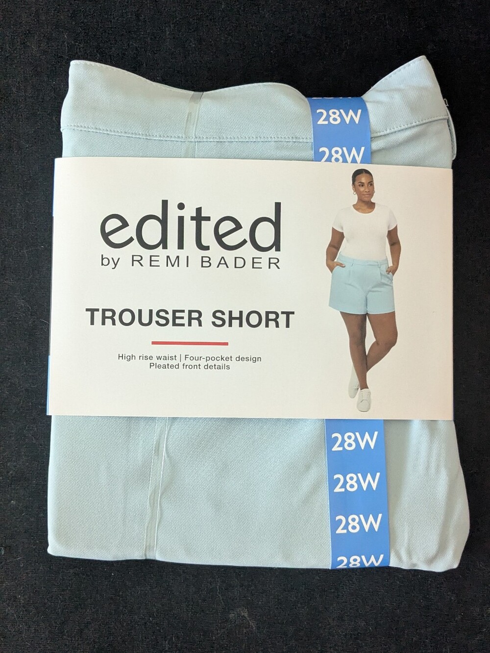 NWT! Edited By Remi Bader High-Rise Pastel Light Blue Trouser Shorts - Picture 2 of 6